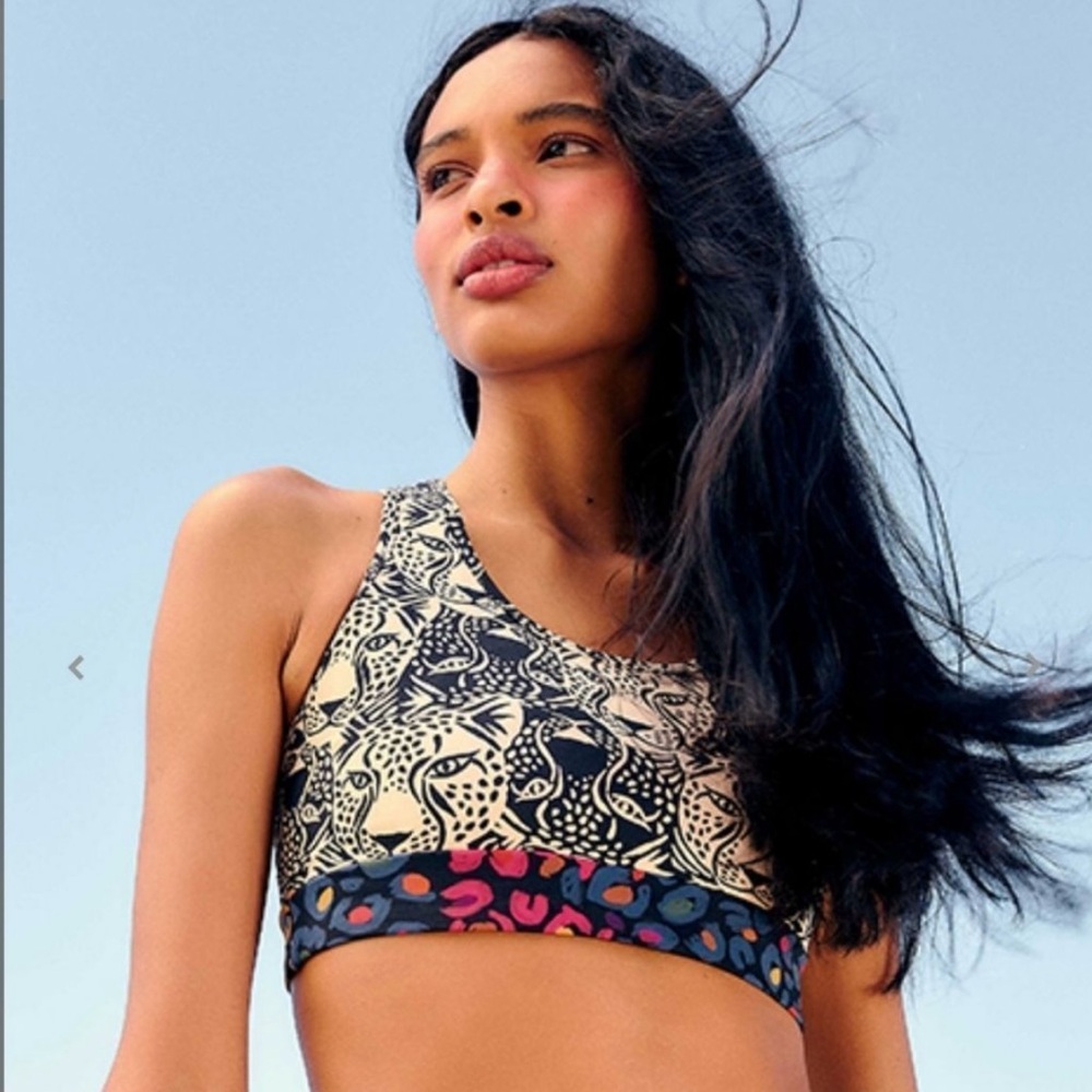 Farm Rio B/W Midnight Leopards Bra Black Small